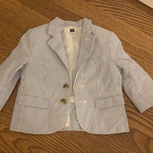 Janie and Jack Blue and White Striped Blazer